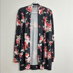 Floral Open Front Cardigan